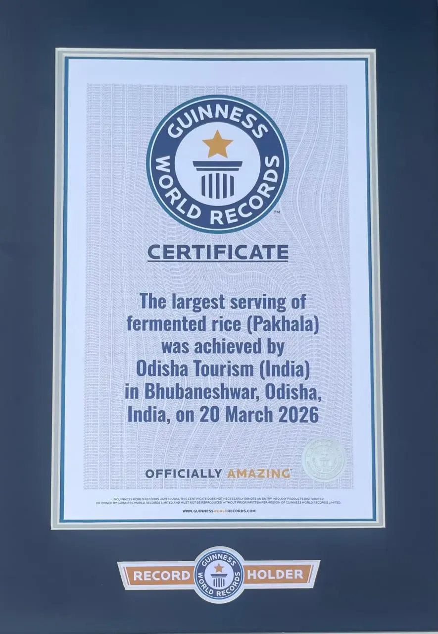 Odisha Tourism Sets Guinness Record with 1,174 kg of Pakhala