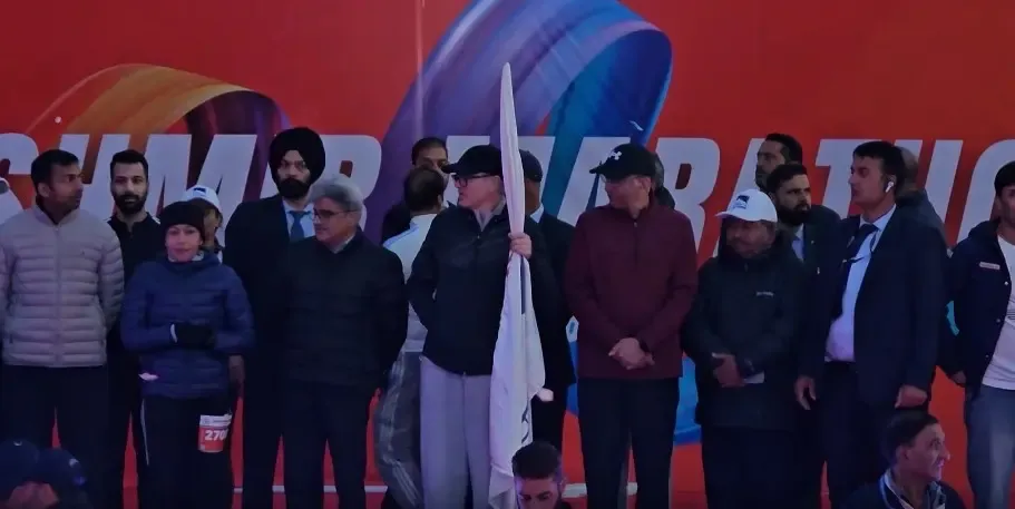 Kashmir Marathon 2026: Omar Abdullah flags off 3rd edition, athletes from 12 countries run Dal Lake route