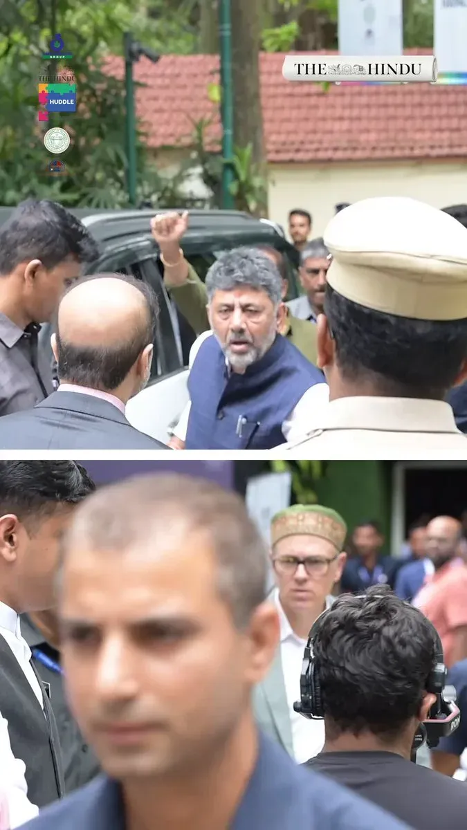 Omar Abdullah meets DK Shivakumar at The Hindu Huddle
