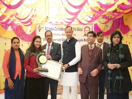 How Did Delhi Minister Ravinder Indraj Celebrate Braille Day for Visually Impaired Students?