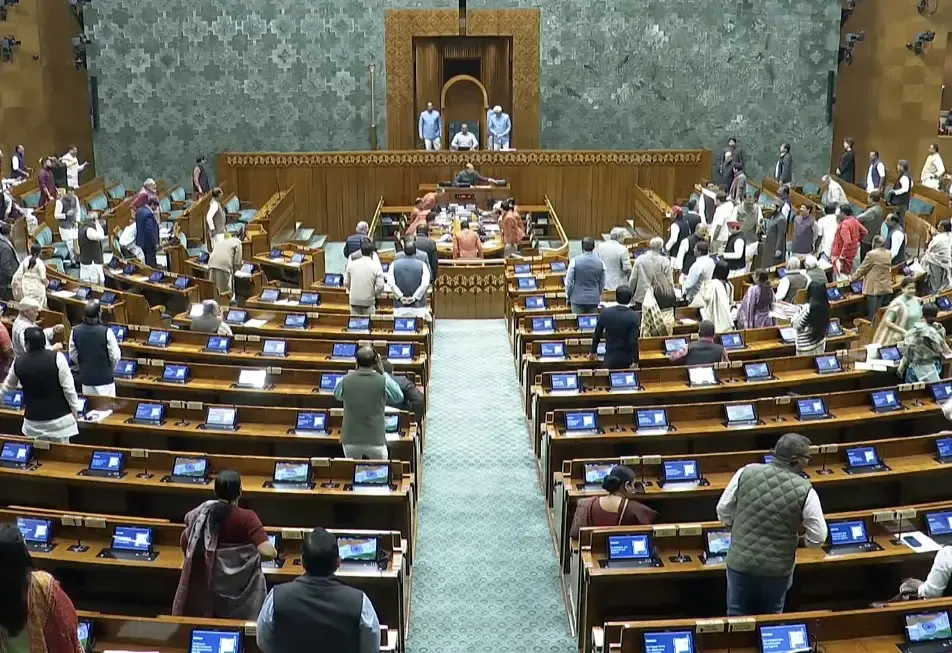 Why was the Lok Sabha adjourned just a minute into proceedings?