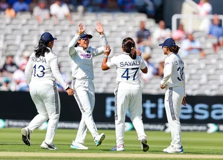 India vs England Women's Test: Satghare, Rana, Gaud take 2 each; hosts 130/6 at stumps