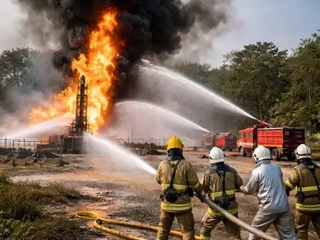 What Actions is ONGC Taking After the Fire Incident at the Andhra Well?