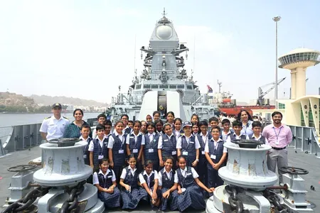 INS Imphal at Muscat: 200+ students tour India's warship on 80th Independence Day
