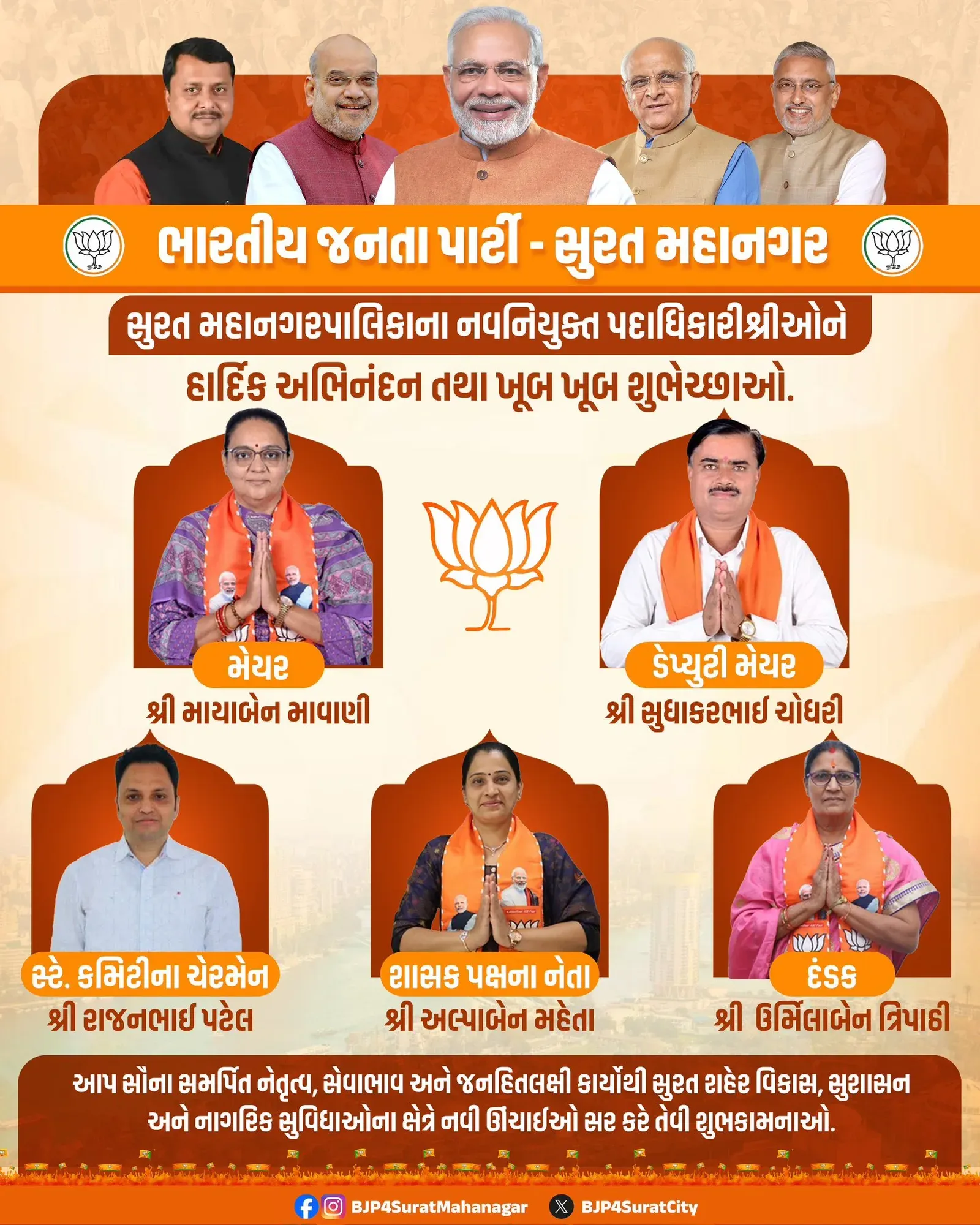 Paatil Congratulates Newly Elected Surat Municipal Officials