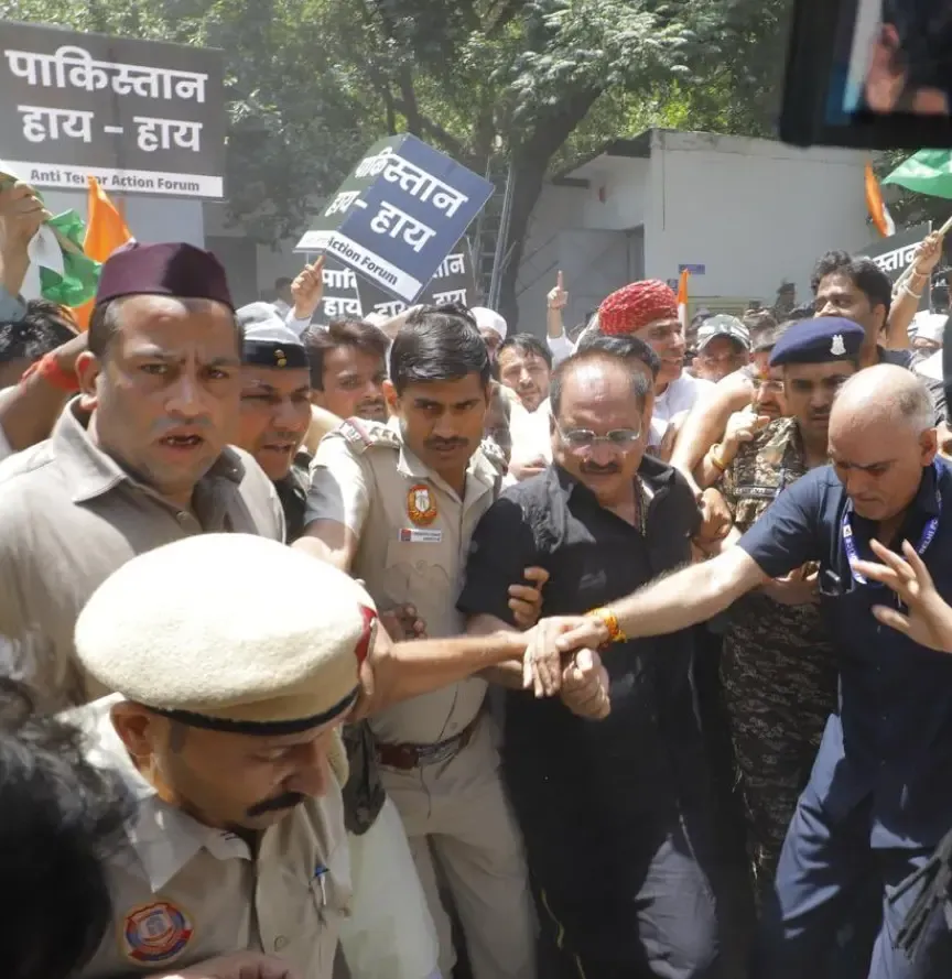 Delhi BJP President Arrested During Protest Outside Pakistan High Commission