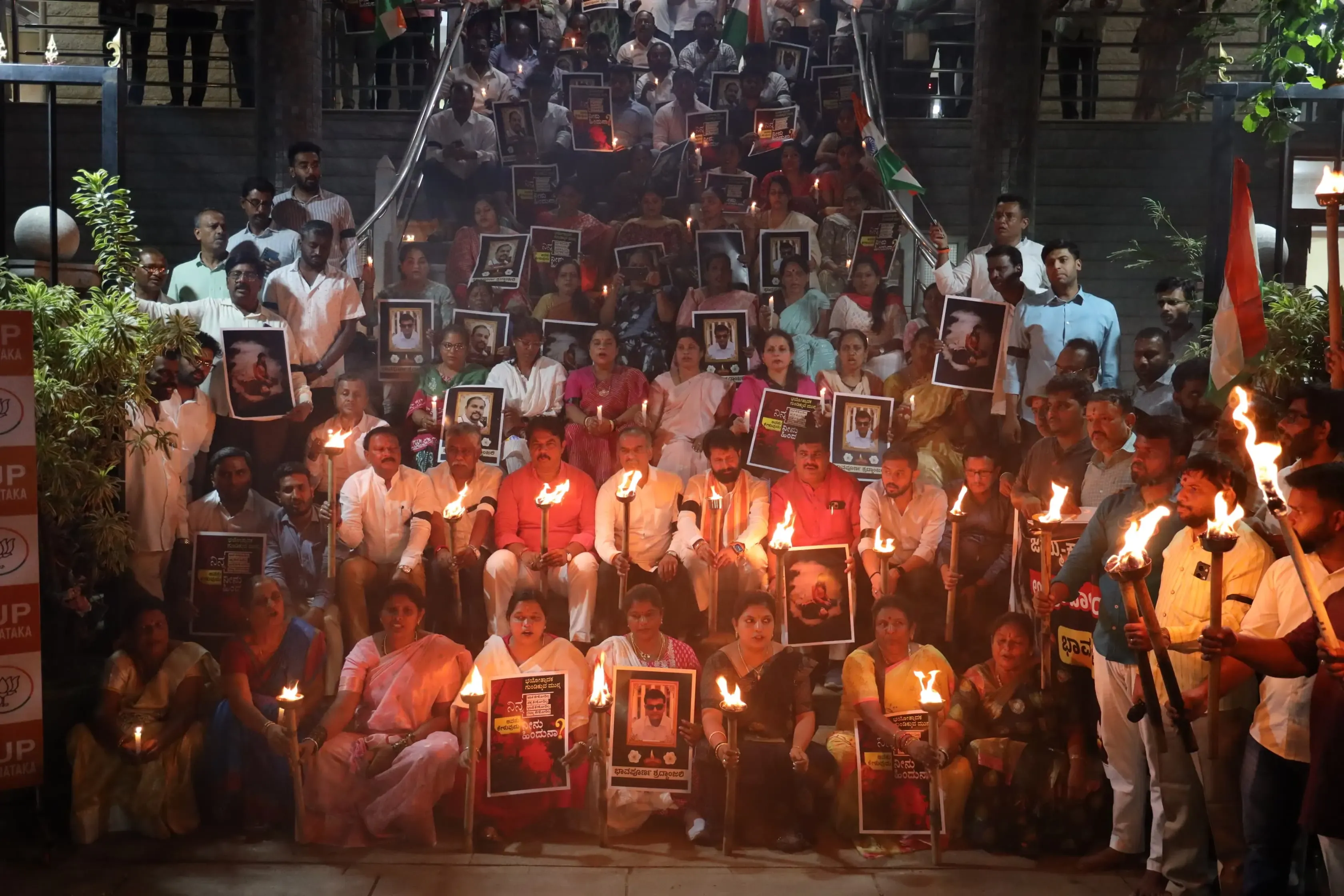 Karnataka BJP Organizes Candlelight Vigil Following Pahalgam Terror Assault