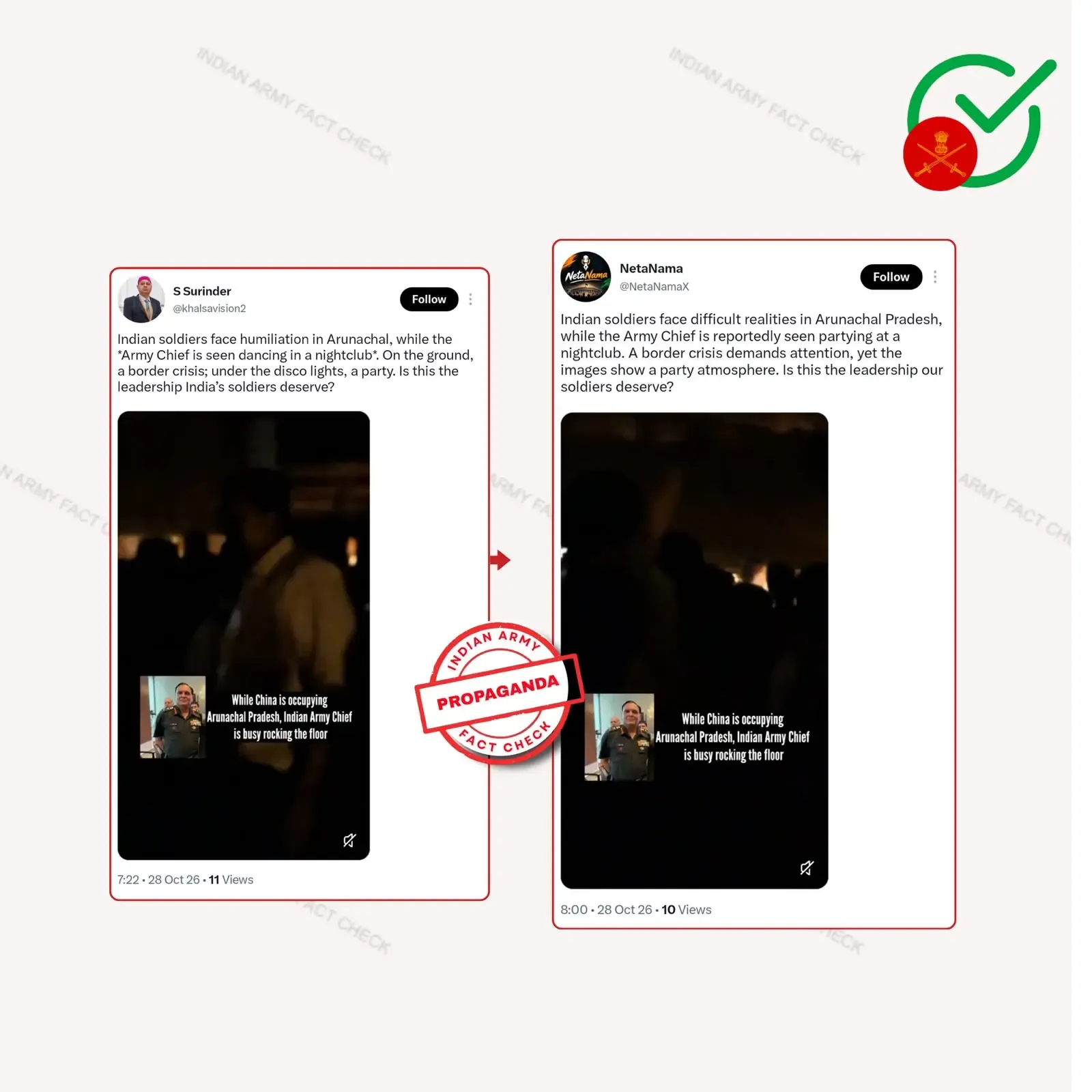 पाक सोशल मीडिया का नया दुष्प्रचार: भारतीय सेना प्रमुख और जवानों पर झूठे दावे फैक्ट-चेक में फर्जी साबित