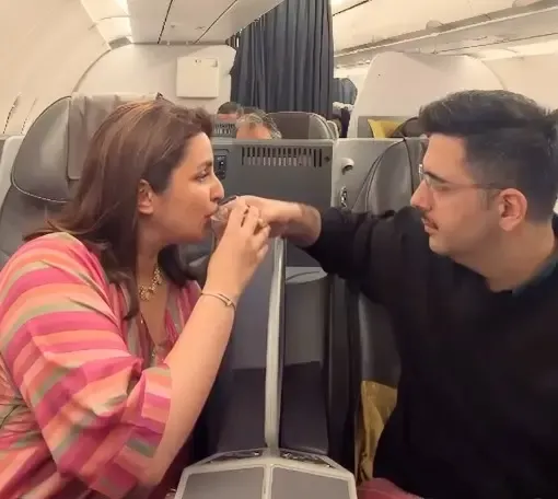 Parineeti Chopra breaks Karwa Chauth fast with Raghav Chadha at 35,000 feet
