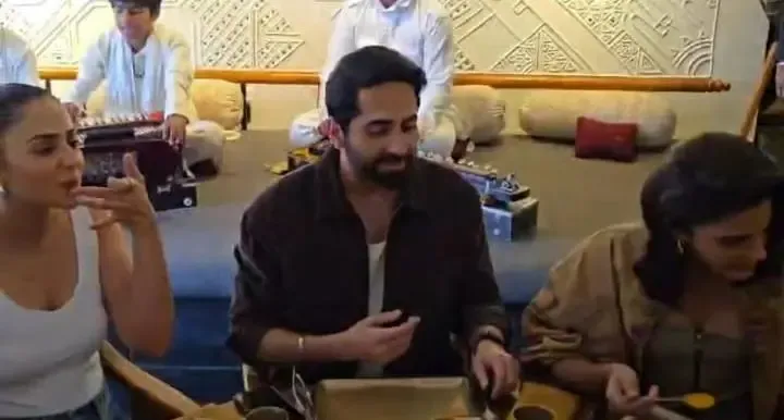 Ayushmann, Rakul, Wamiqa groove to 'Roop Di Rani' over Gujarati thali ahead of 15 May release