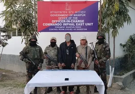 Have three militants, including a petrol pump bomb blast suspect, been arrested in Manipur?