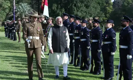 PM Modi gets ceremonial welcome, Guard of Honour in Melbourne