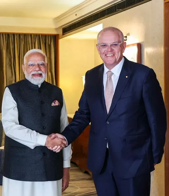 Modi meets ex-Australian PM Morrison in Melbourne, reviews India-Australia strategic ties