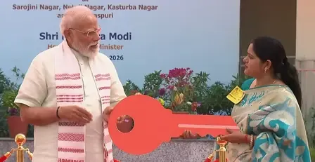 PM Modi Distributes GPRA Type-5 Quarters Keys to Women in Sarojini Nagar