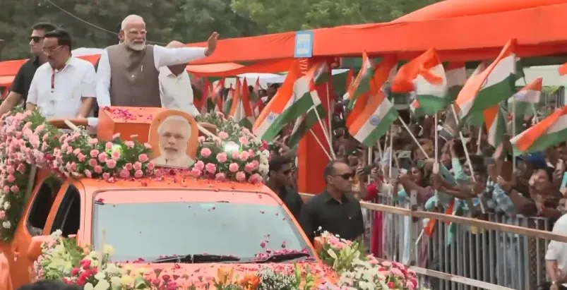 What Happened During PM Modi's Roadshow in Gandhinagar?
