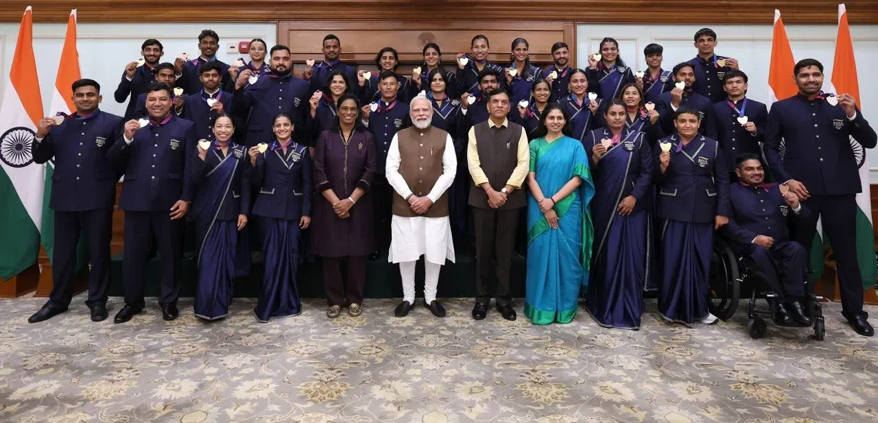 PM Modi hosts Commonwealth Games 2026 medal winners at Lok Kalyan Marg