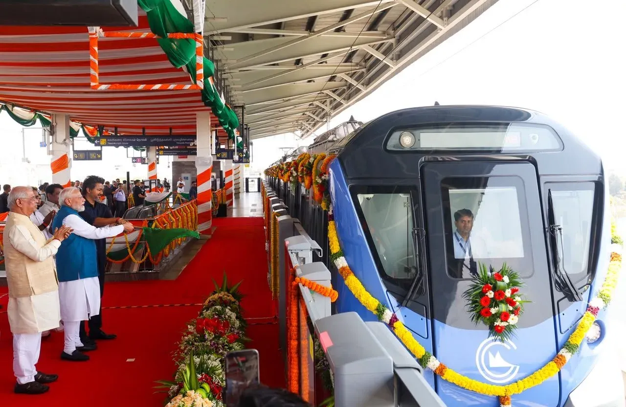 PM Modi inaugurates Chennai Metro Phase-2 Poonamallee–Vadapalani stretch