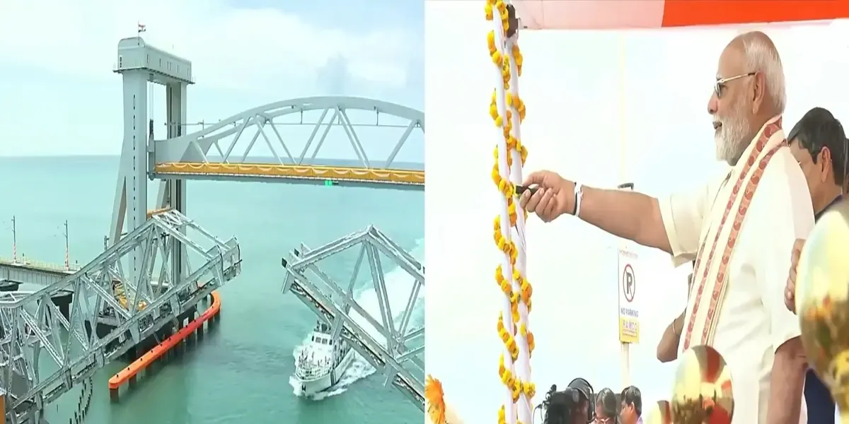 PM Modi Launches India's First Vertical-Lift Sea Bridge in Rameswaram, Tamil Nadu