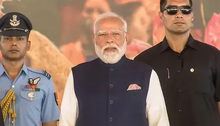 PM Modi hails Yediyurappa's 50 years in public life at Chitradurga event