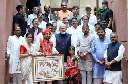 PM Modi meets Gujarat BJP tribal leaders at Parliament as Monsoon Session opens