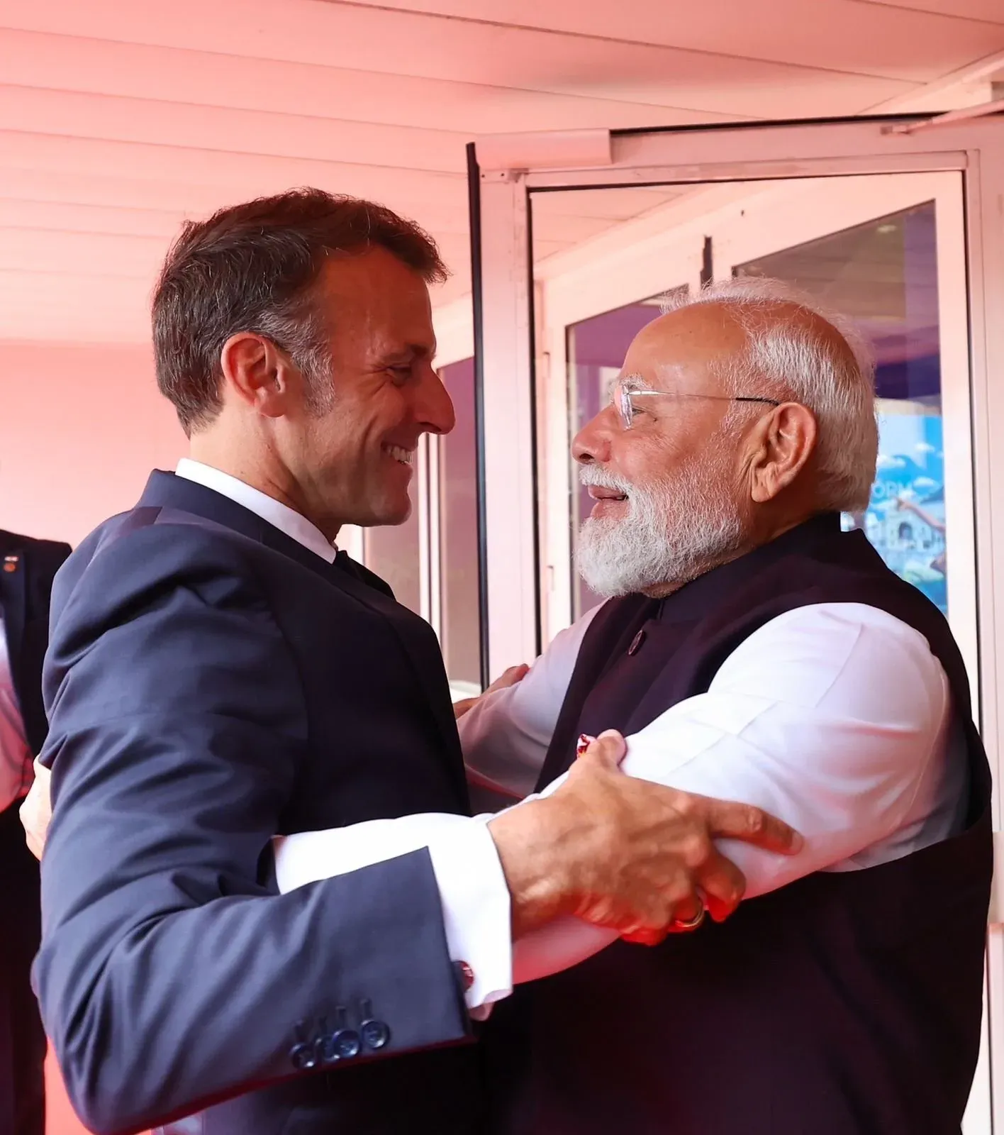 PM Modi Meets President Macron in Nice at 'Bharat Innovates' Event