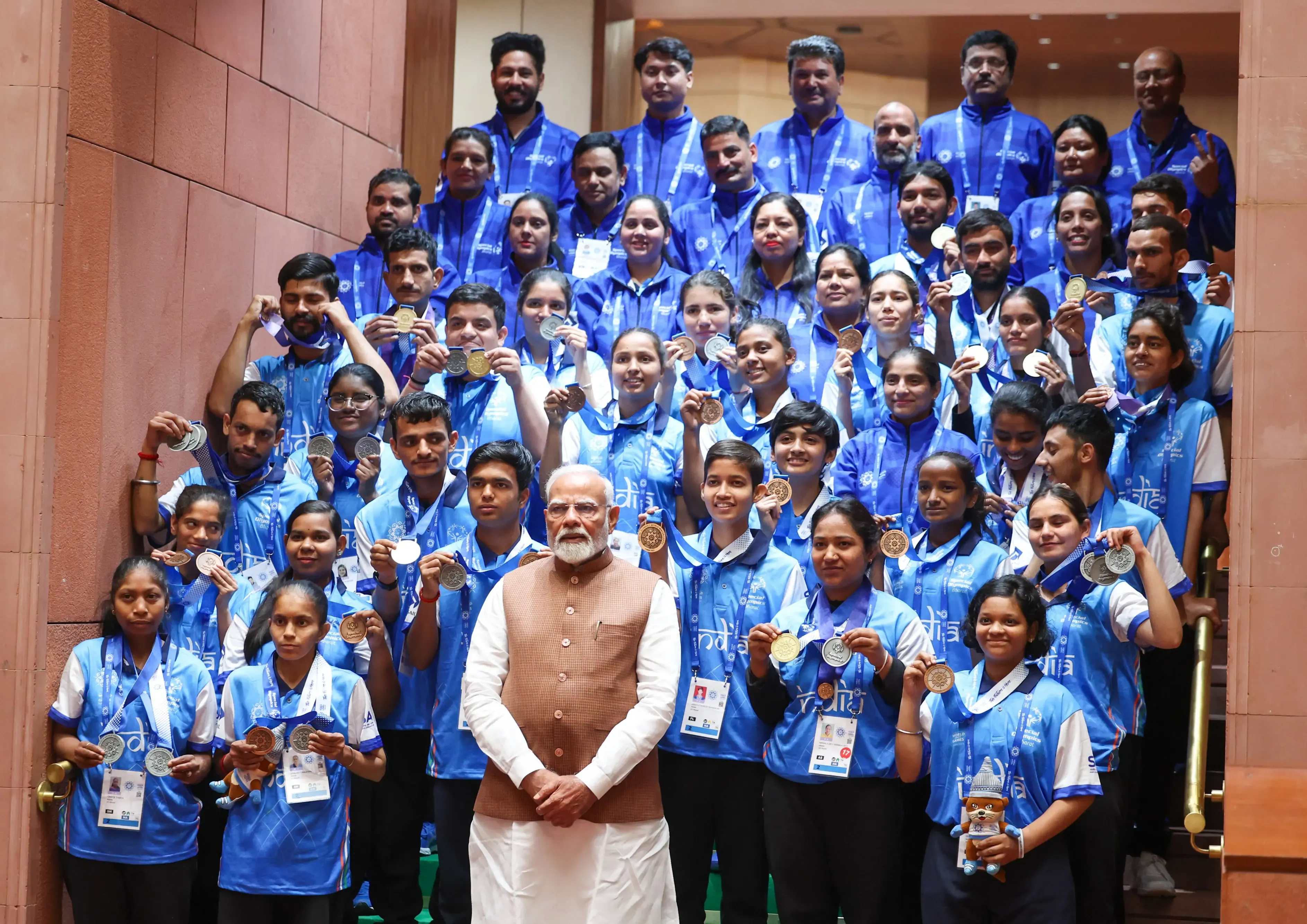 PM Modi Engages with Special Olympics World Winter Games Team in Parliament