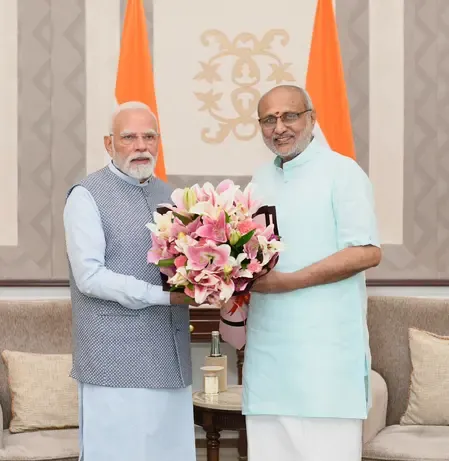 प्रधानमंत्री नरेंद्र मोदी ने उपराष्ट्रपति सीपी राधाकृष्णन से की मुलाकात