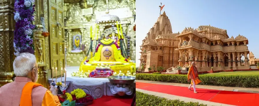 PM Modi Pays Homage at Somnath Jyotirlinga Temple in Gujarat