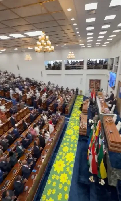 What kind of welcome did PM Modi receive at the Ethiopian Parliament?