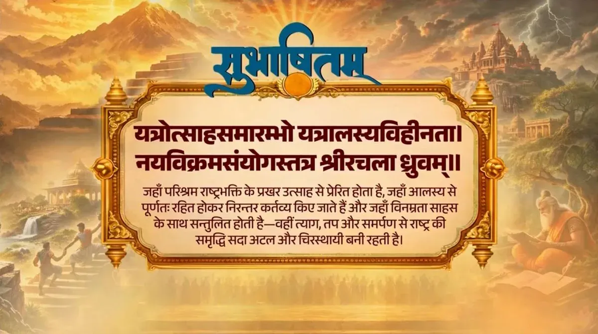 PM Modi Shares Sanskrit Verse on Collective Effort and National Prosperity