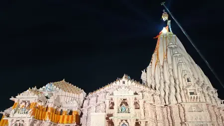 PM Modi attends historic Kumbhabhishekam at Somnath Temple spire