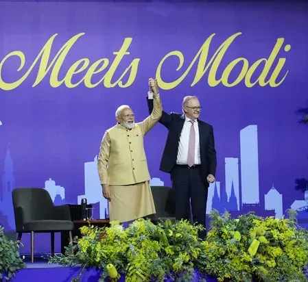 Modi at Melbourne: Albanese hails PM as 'true friend' at Marvel Stadium