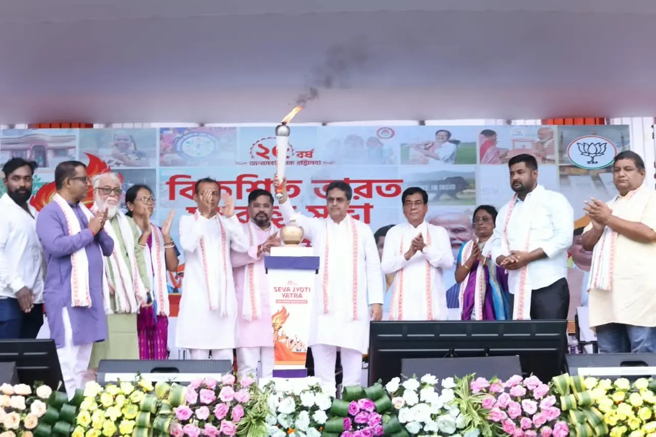 Modi's 25 years in public service: Tripura CM Manik Saha leads Seva Jyoti Yatra in Agartala