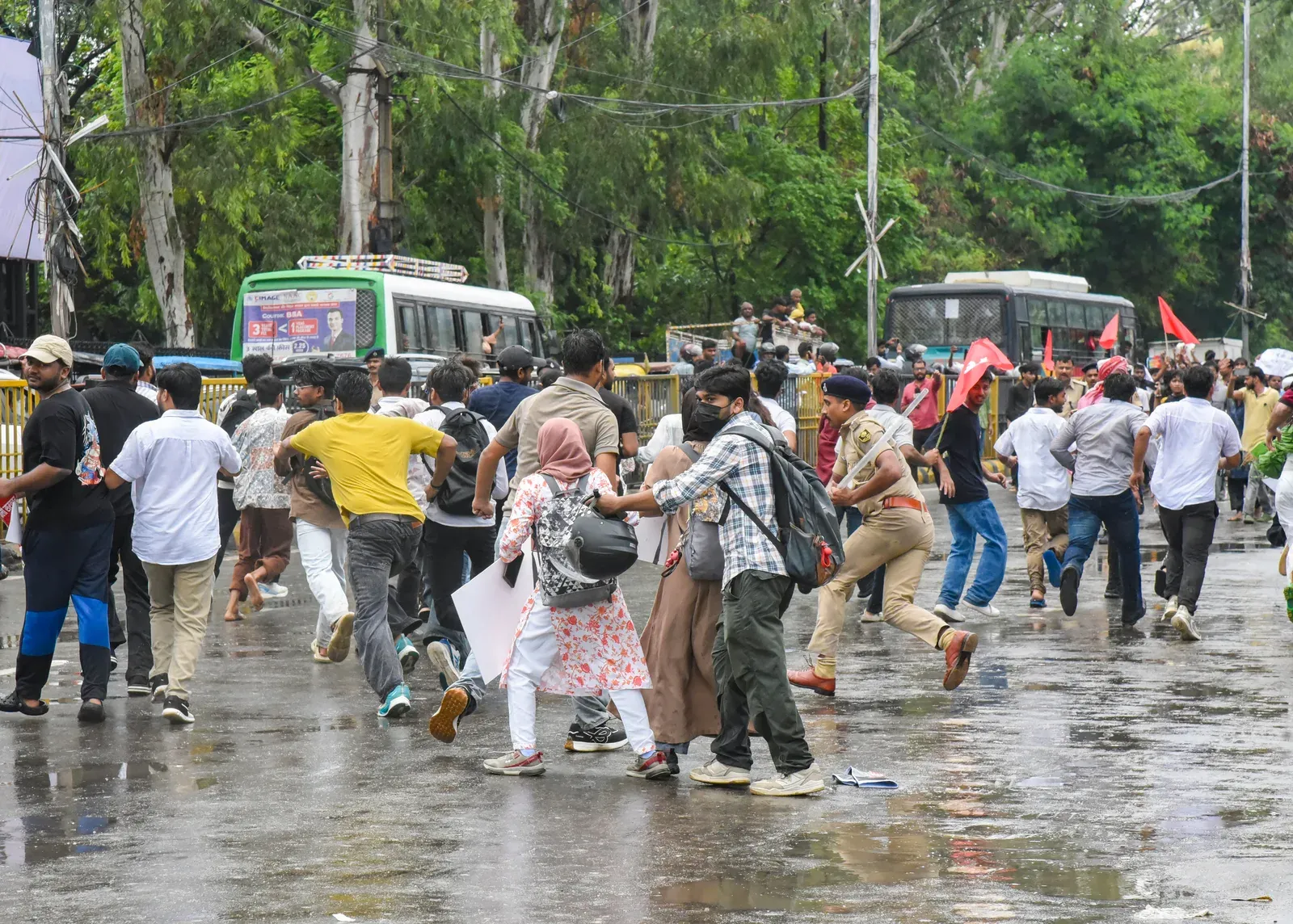 Patna police lathi-charge students in NEET protest march to Raj Bhavan