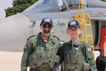 Japan's Air Chief flies Tejas at Exercise Veer Guardian-2026 in Jodhpur