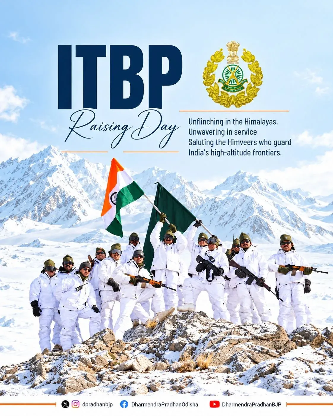 Pradhan Salutes ITBP on Its 64th Raising Day