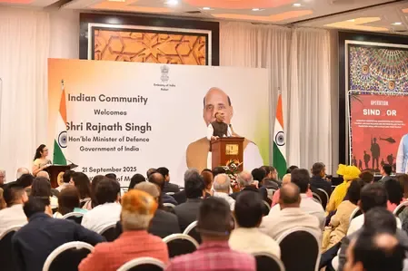 How is Rajnath Singh Recognizing the Indian Community's Role in Morocco's Progress?