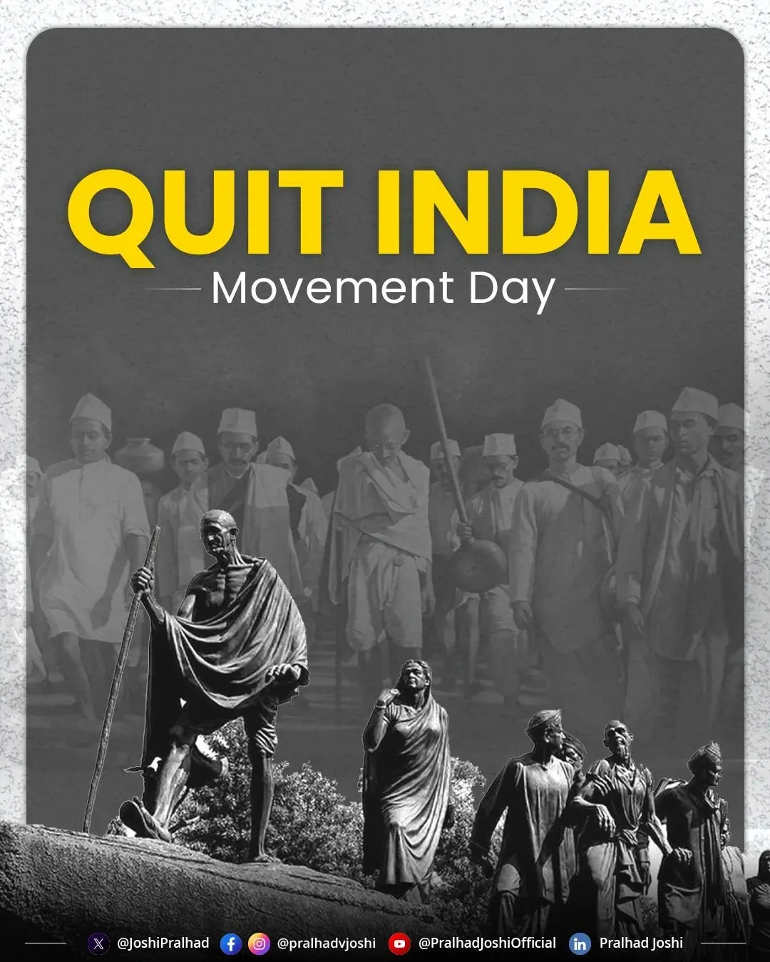 Pralhad Joshi Honours Quit India Movement on Its Anniversary