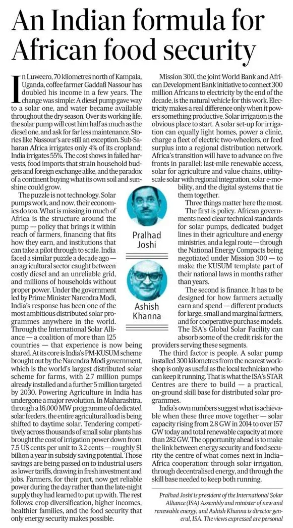 Pralhad Joshi: India's Solar Model Fuelling Africa's Food Security