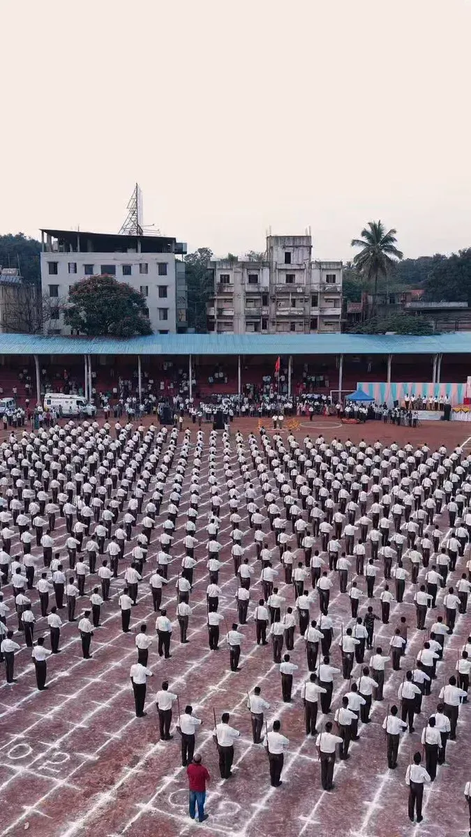 Pralhad Joshi Joins RSS Vijayadashami Pathasanchalana in Hubballi