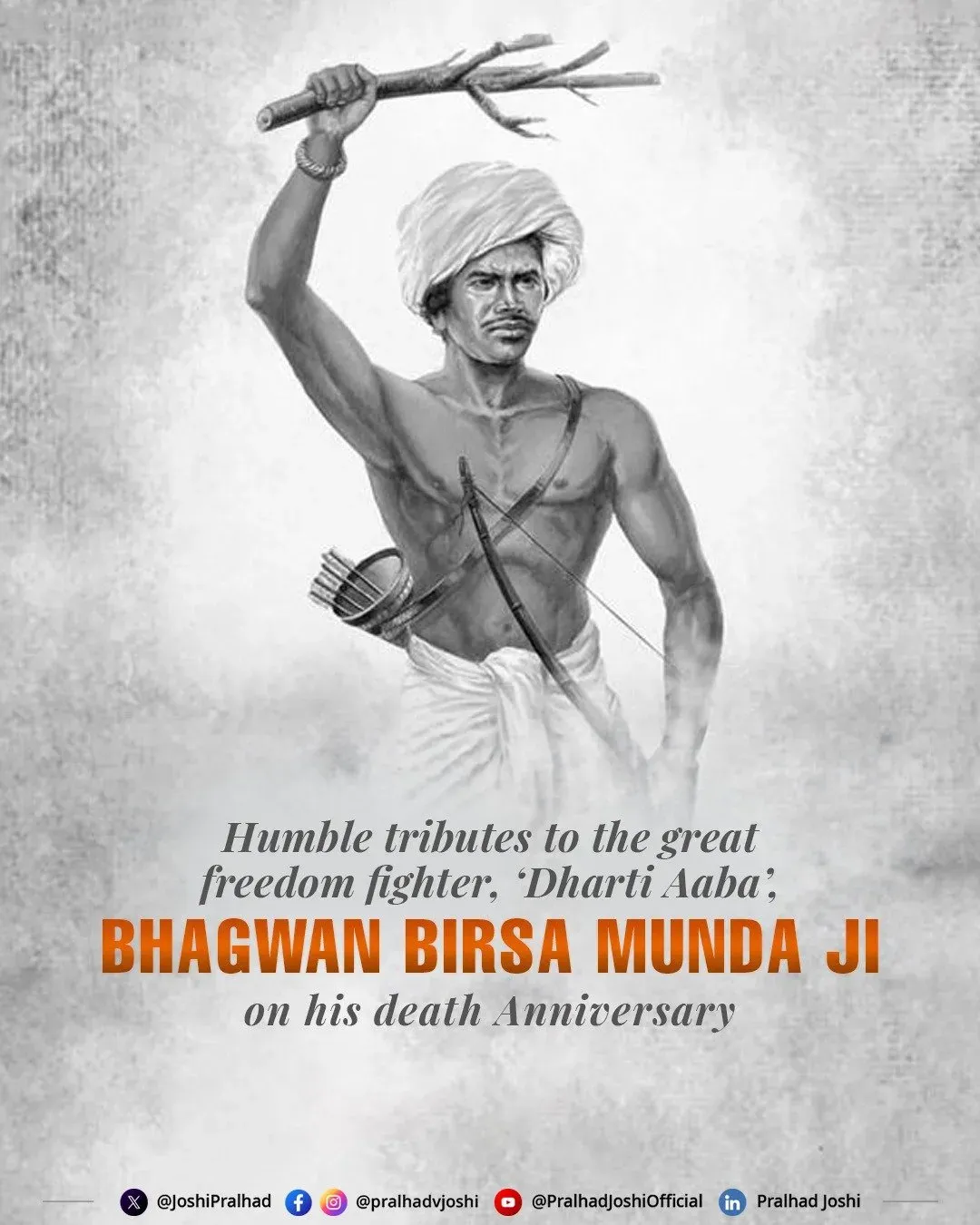 Pralhad Joshi Pays Tribute to Birsa Munda on Death Anniversary
