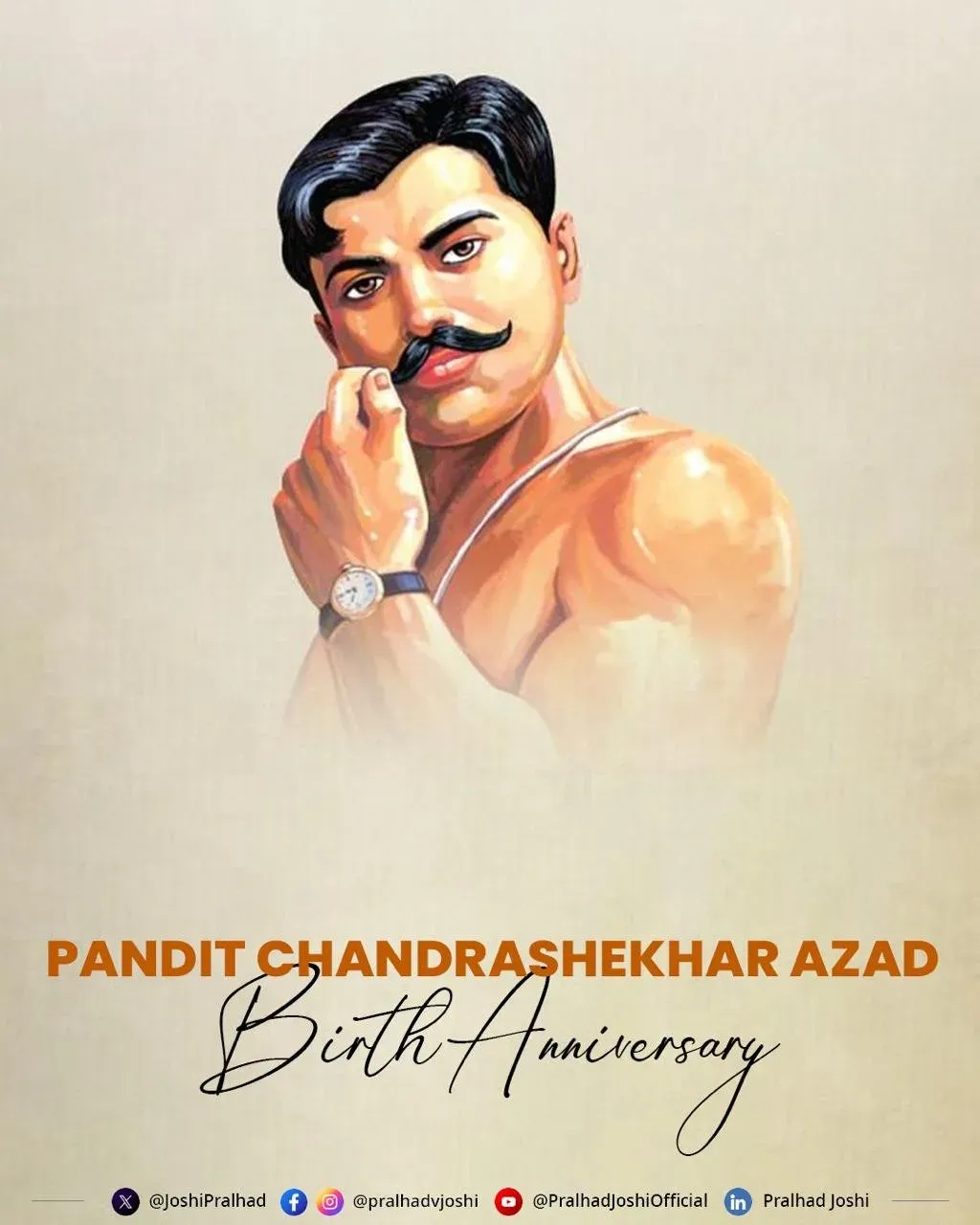 Pralhad Joshi Pays Tribute to Chandra Shekhar Azad on Birth Anniversary
