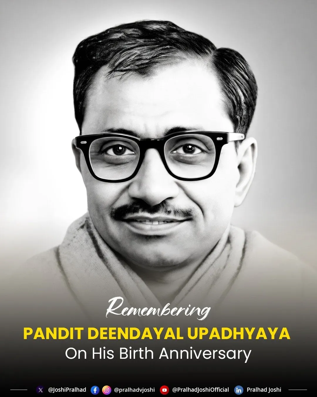 Pralhad Joshi Pays Tribute to Deendayal Upadhyaya on Birth Anniversary