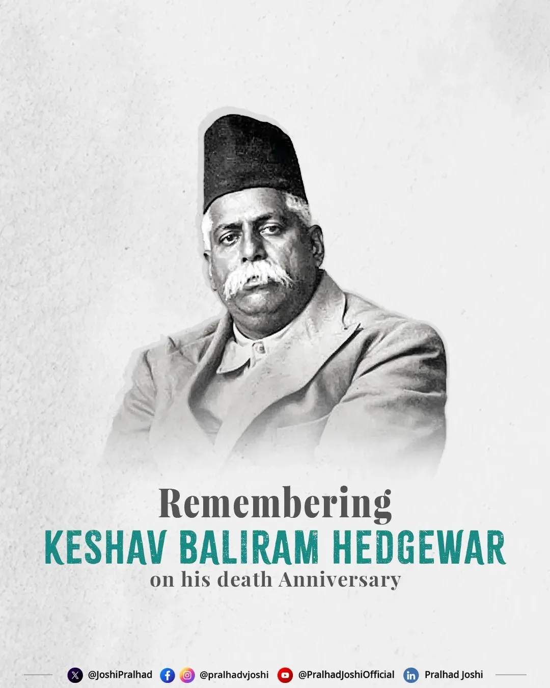 Pralhad Joshi Pays Tribute to RSS Founder Hedgewar
