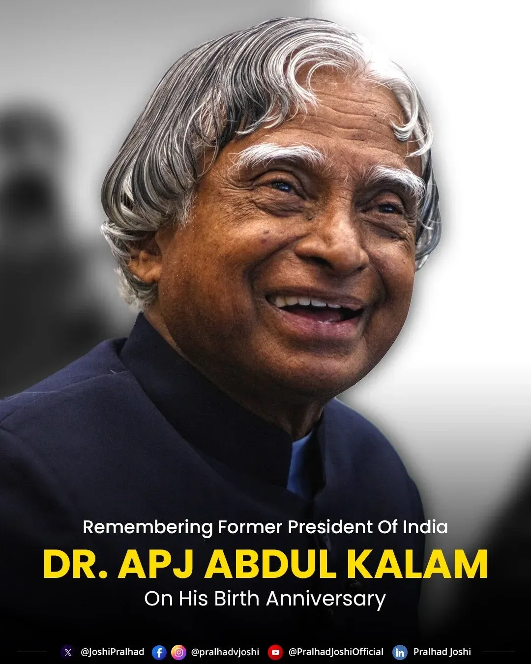Pralhad Joshi Remembers APJ Abdul Kalam on Birth Anniversary