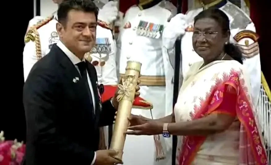 Did President Droupadi Murmu Honor Actor Ajith Kumar with the Padma Bhushan Award?