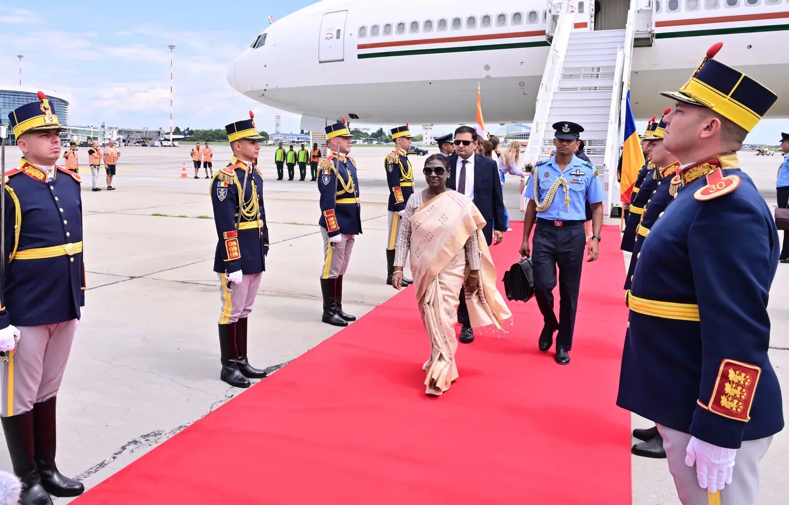 President Murmu arrives in Bucharest on final leg of three-nation Europe tour