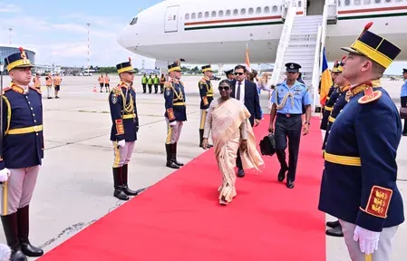 President Murmu arrives in Bucharest on final leg of three-nation Europe tour
