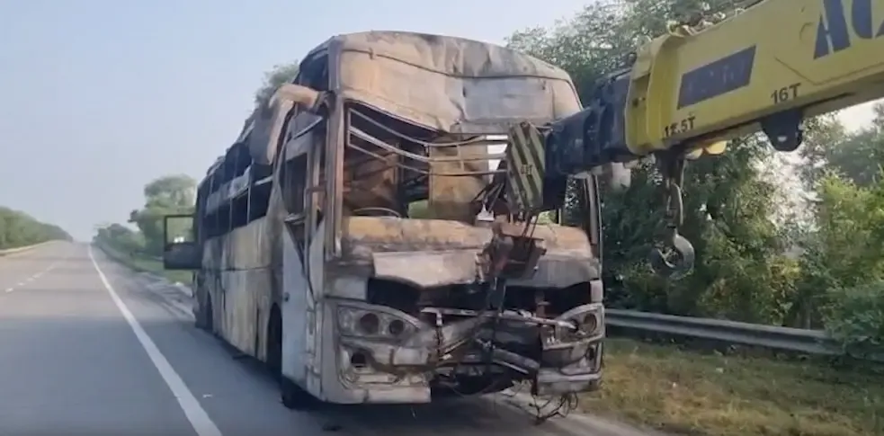 Greater Noida bus fire: Murmu, Radhakrishnan condole 9 deaths on Yamuna Expressway