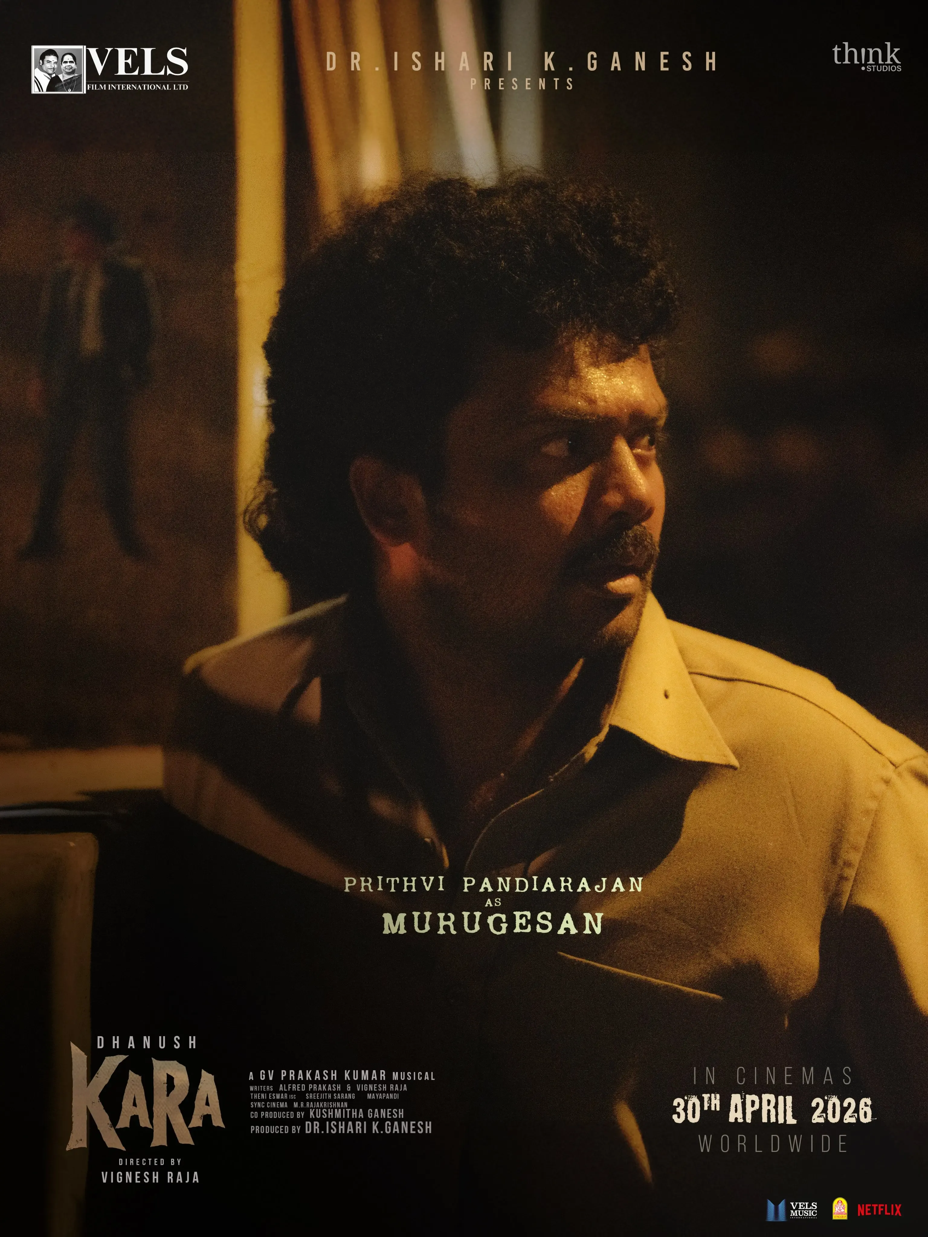 Prithvi Pandiarajan Unveiled as Murugesan in Dhanush's 'Kara'